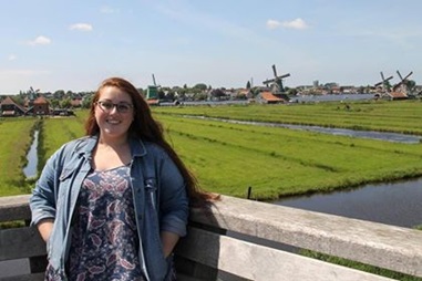 Study Abroad student Sarah Dillon traveling in The Netherlands